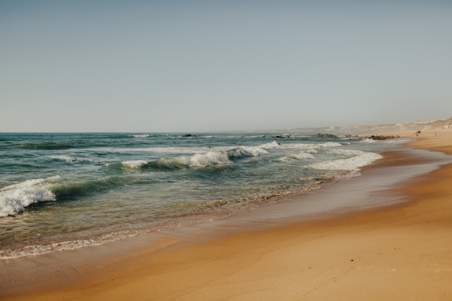 Waves on a sandy beach