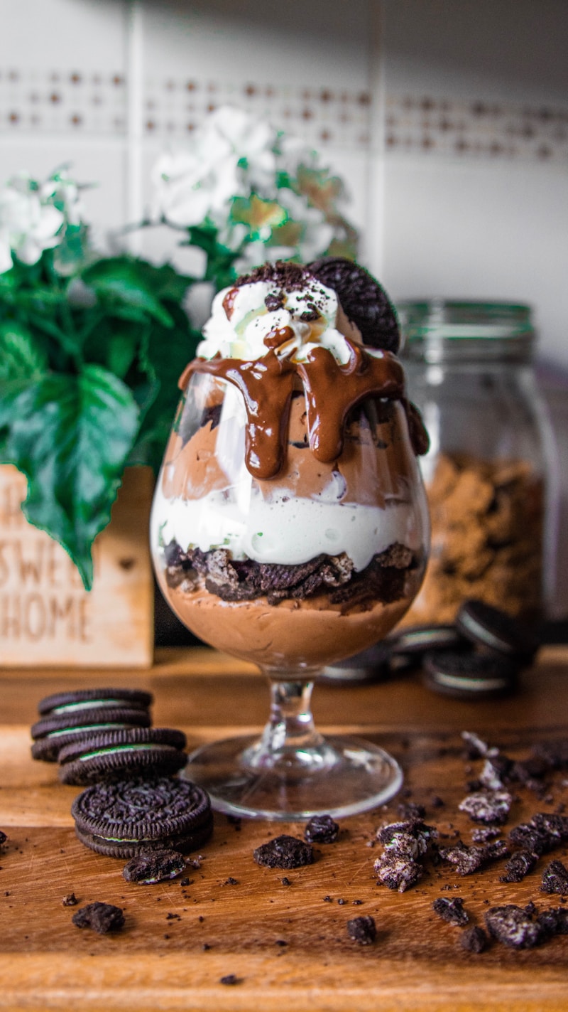 Chocolate mousse in glass cups