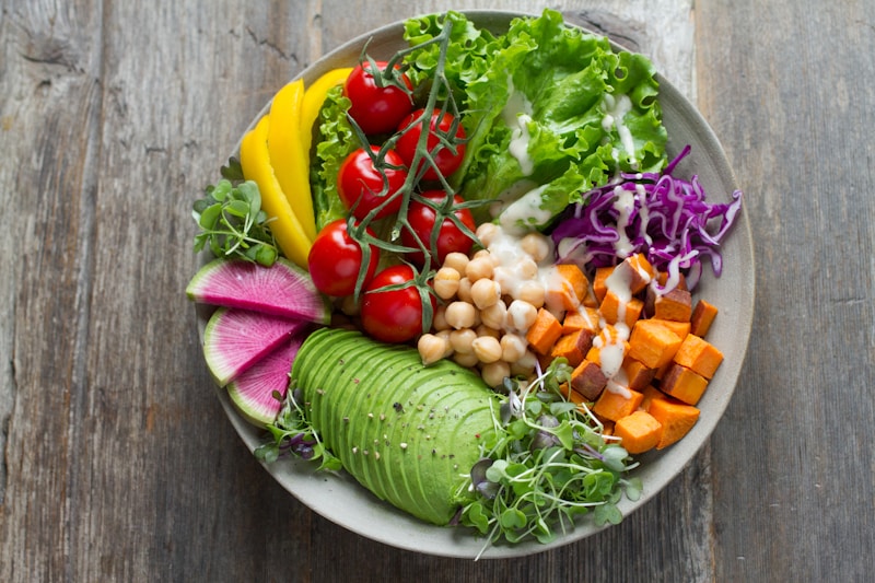 Colorful fresh vegetable salad