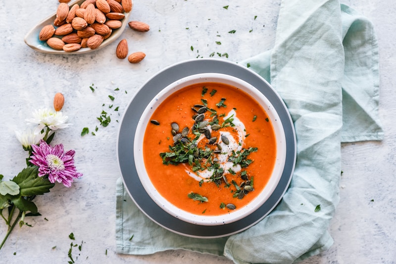 Bowl of creamy tomato soup
